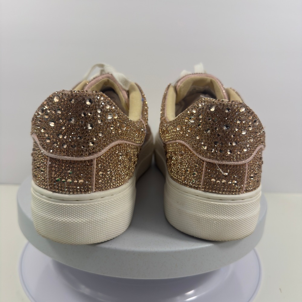 Betsey Johnson Women Sneakers Rhinestone Sparkle Casual Gold Platform 8M - Picture 8 of 15